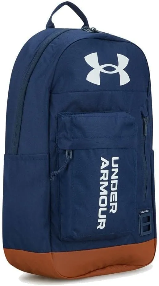 Under Armour unisex-adult Halftime Backpack, (410) Midnight Navy/Dark Tangerine/White, One Size Fits All