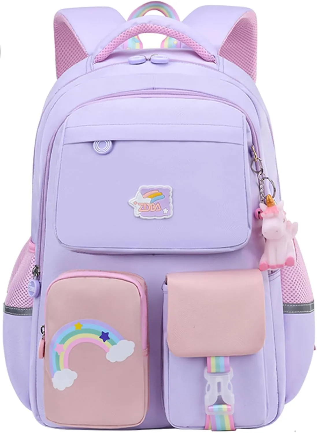 Unicorn Backpack for Girls Rainbow School Bag Cute Student Laptop Backpacks Casual Durable Travel Bags