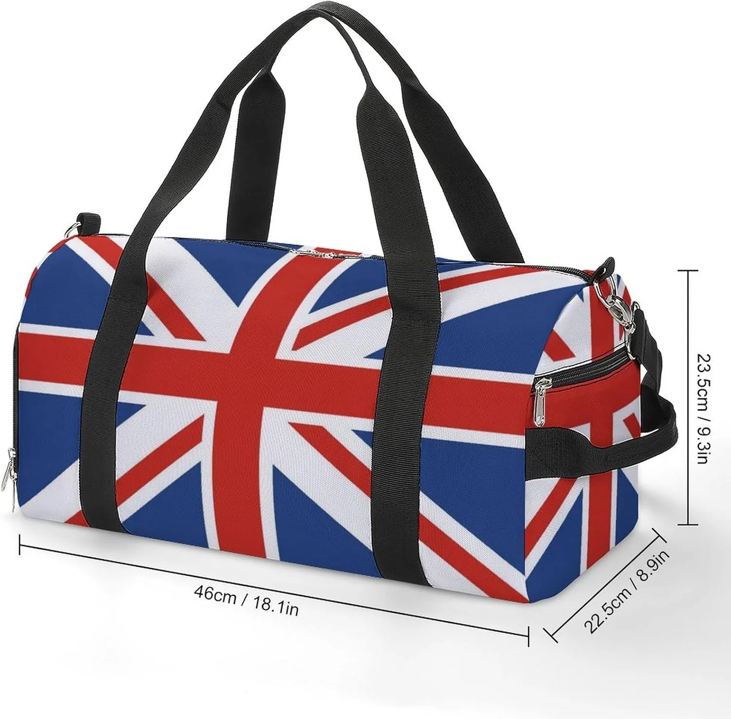 Union Jack Flag Gym Bag-Workout Organizer with Water Resistant Compartments for Gym Lovers