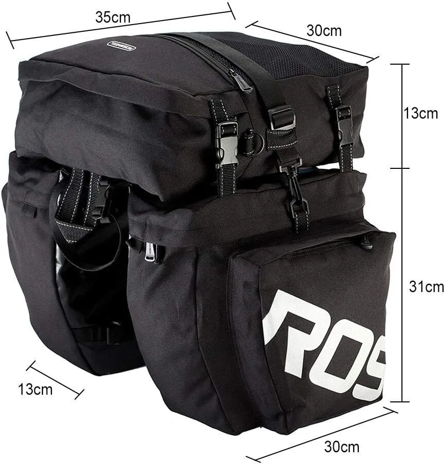 UNISTRENGH Waterproof Bike Panniers Bag 3 in 1 Multi Function Messenger Panniers Bicycles Rear Seat Trunk Bag Saddle Bag for MTB Road Cycling