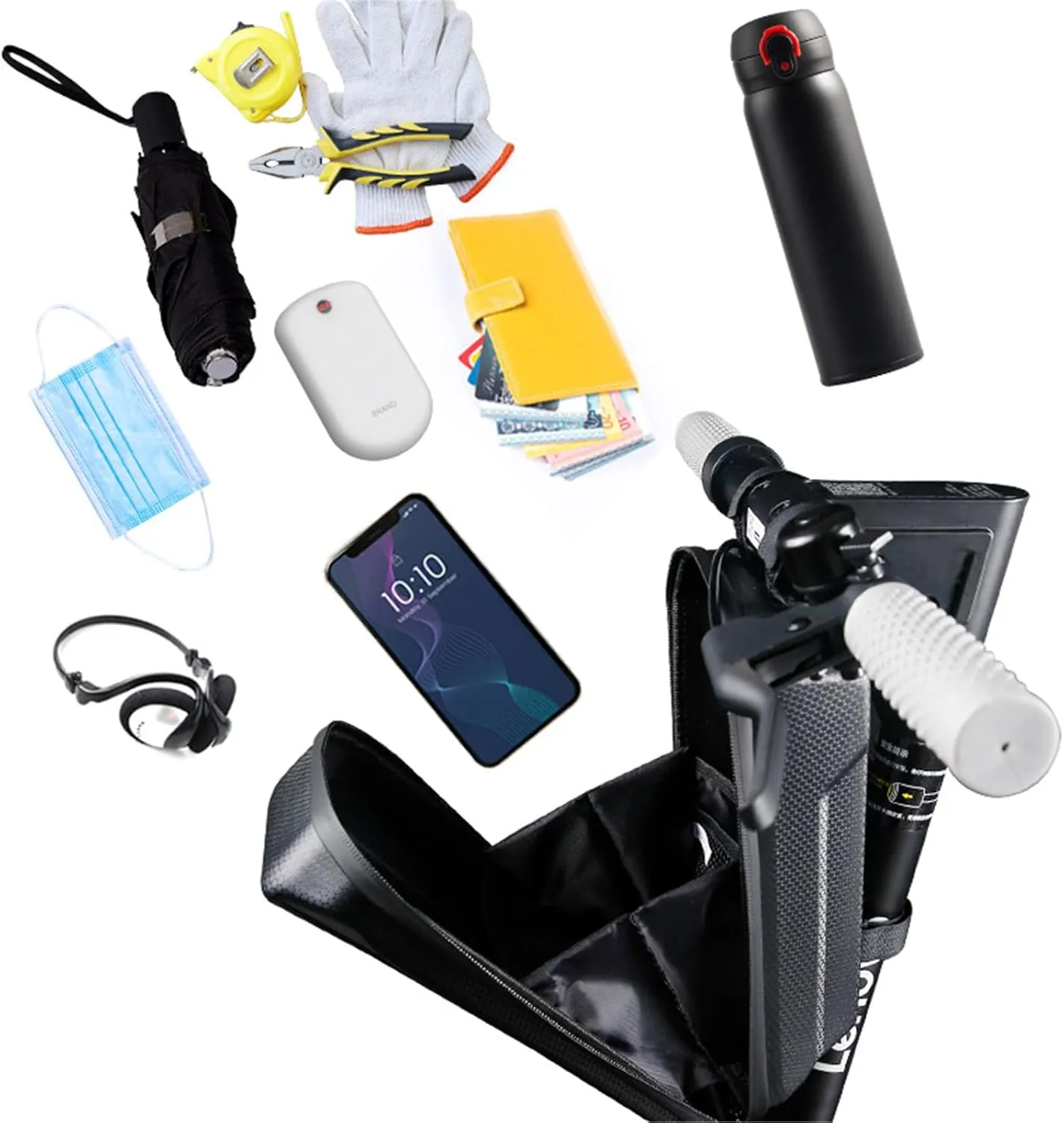 Universal Scooter Bag, Waterproof Storage Bag, Electric Scooter Handlebar Bag for Carrying Charger Tools Repair Tools/Large Capacity/Portable (3L)