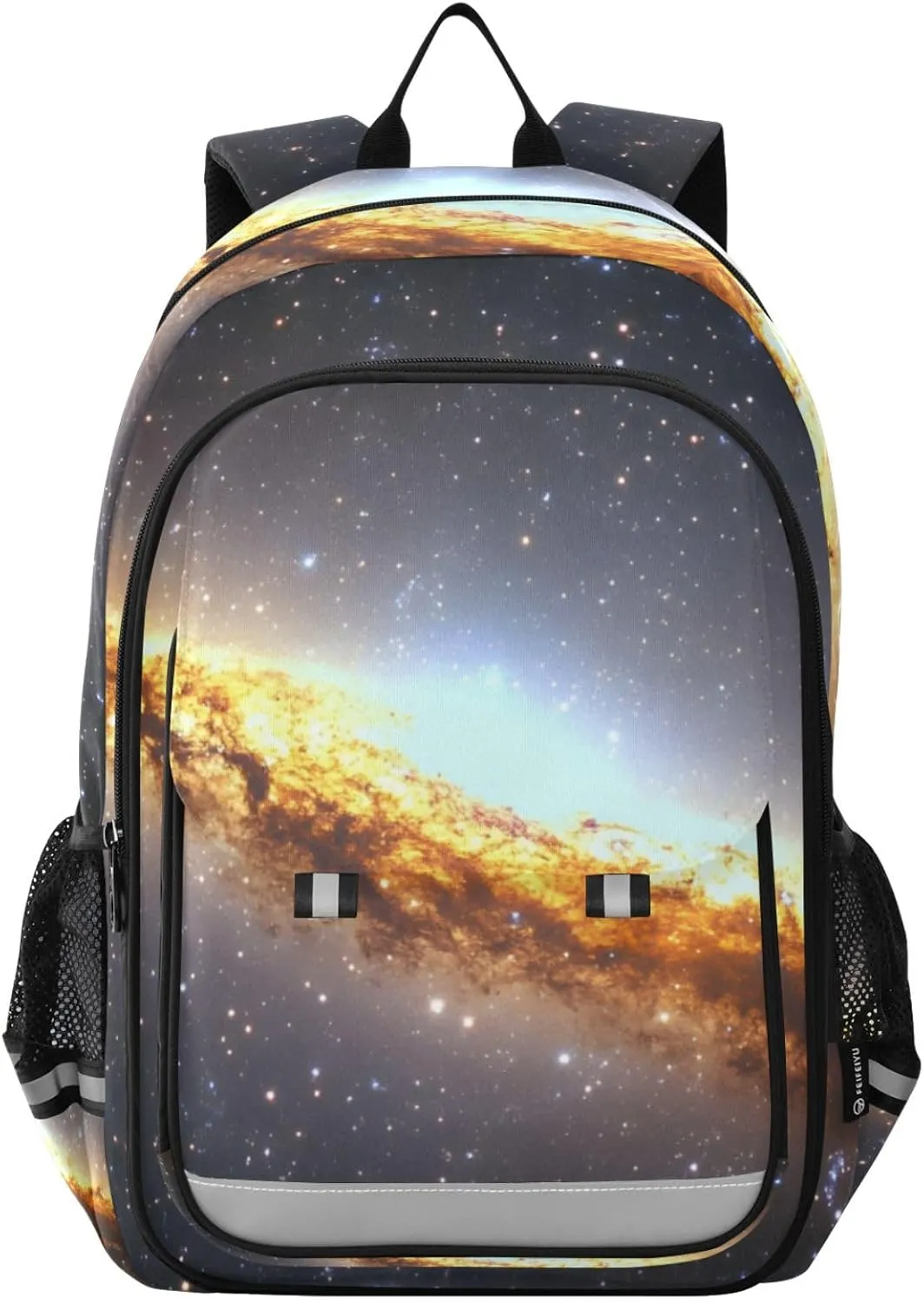 Universe Space Backpack for Women Men Travel Laptop Daypack Shoulder Bag Book Bag Daypack with Reflective Strip 12.9” × 17.7”