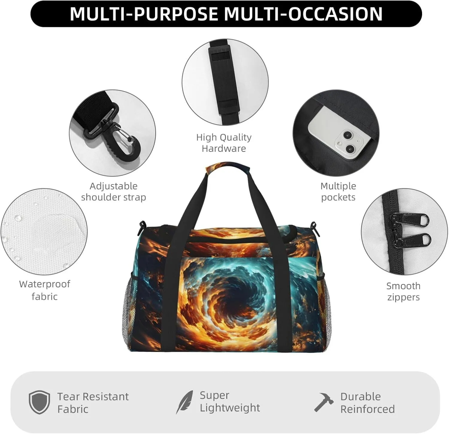 Universe Sstarry Sky Duffle Bag Foldable Travel Tote Bag Carry On Large Weekender Overnight Bags Waterproof Gym Bag For Women Men