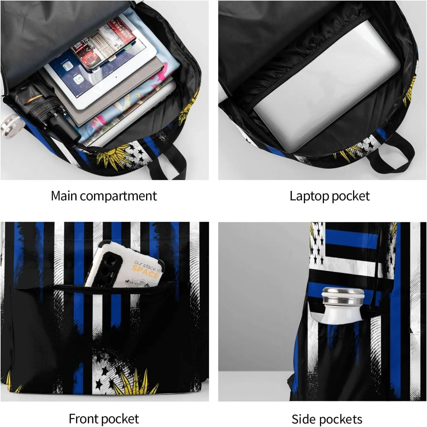 Uruguay Uruguayan American Flag Casual Backpack Large Capacity Travel Backpacks Laptop Daypack Commuter Rucksack Adjustable Strap Sports Bags for Hiking Biking