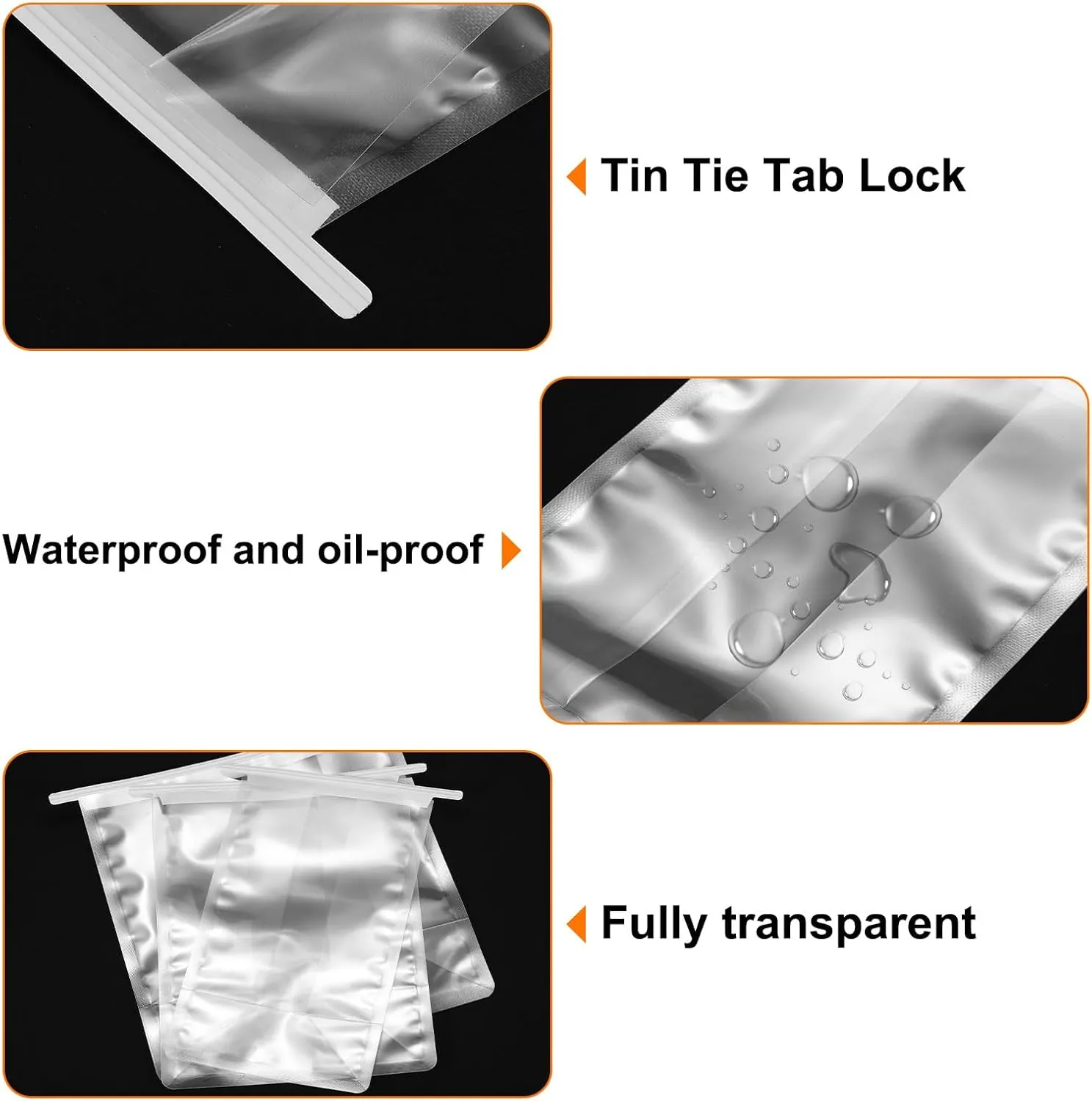 uxcell 50Pcs Bread Bags for Homemade Bread, 3.9x8.7x5.1 Inches Clear Bakery Bags with Iron Tie Tab Lock Loaf Gift Bags with Baked Foods Packaging