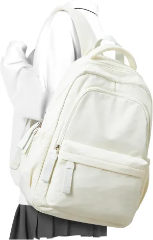 VECAVE School Backpack Beige College High School Bags backpack for Boys Girls Teens Waterproof Bookbag Casual Lightweight Travel Rucksack Daypack Backpacks for Men Women