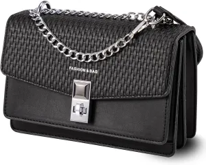 Vegan Leather Chain Crossbody Bags for Women Small Trendy Handbags Shoulder Purse