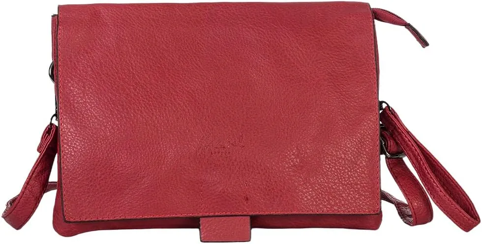 Vegan Leather Crossbody Shoulder Bag for Women – Medium Messenger Purse with Wristlet & Adjustable Strap – Tammy