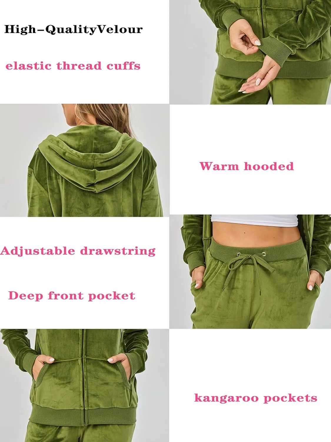 Velour Track Suits for Women Set Fall Sweatsuits 2 Piece