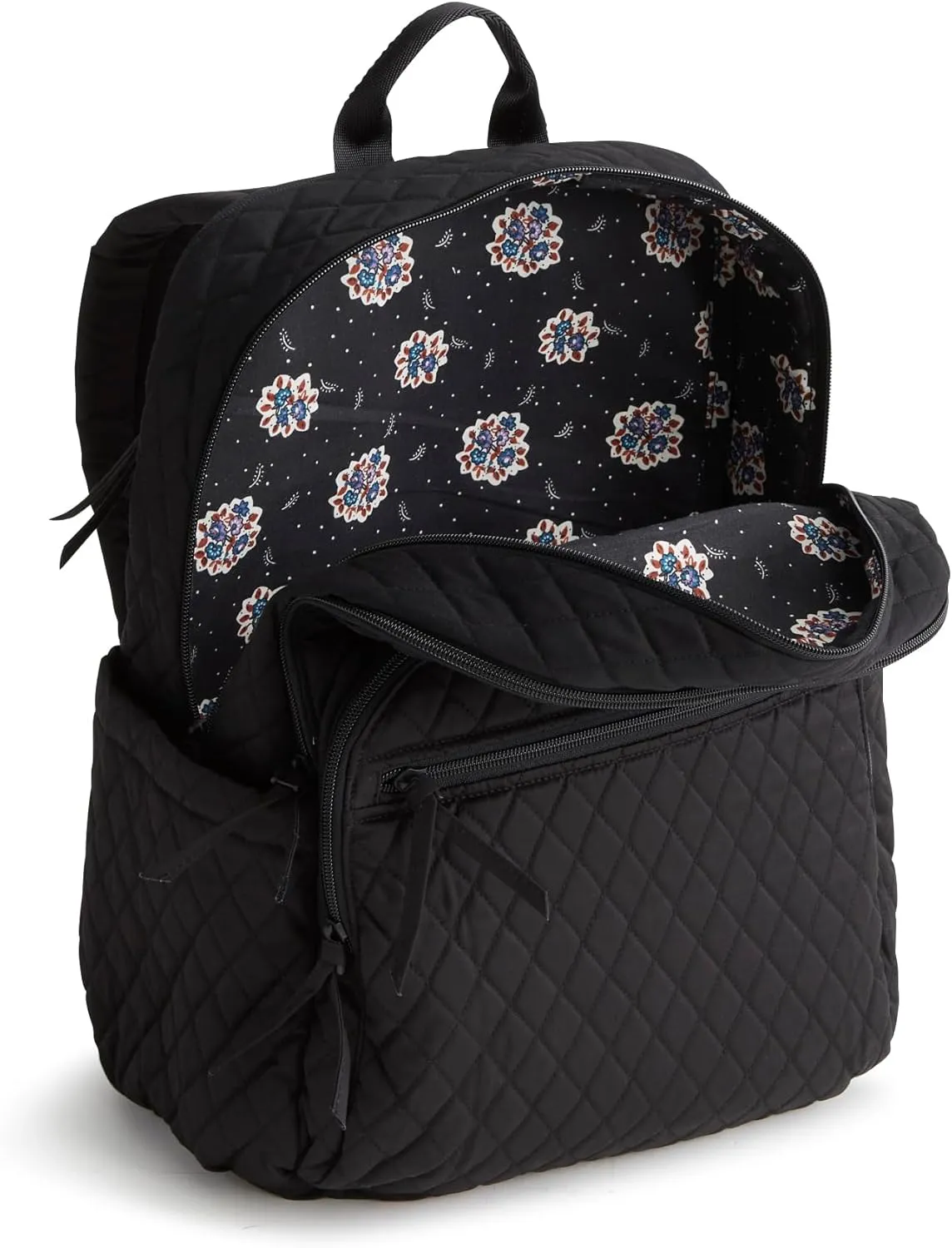 Vera Bradley Women's Premium Cotton Large Bancroft Backpack, Moonless Night, One Size