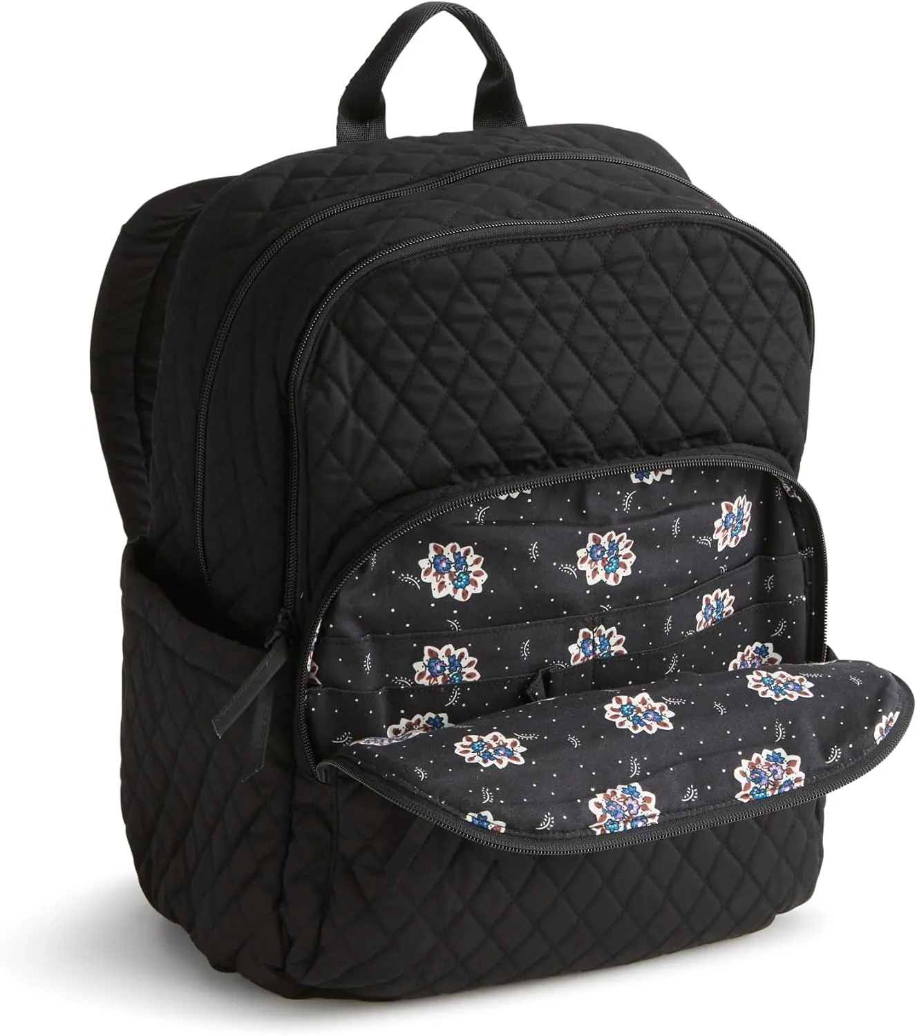 Vera Bradley Women's Premium Cotton Large Bancroft Backpack, Moonless Night, One Size