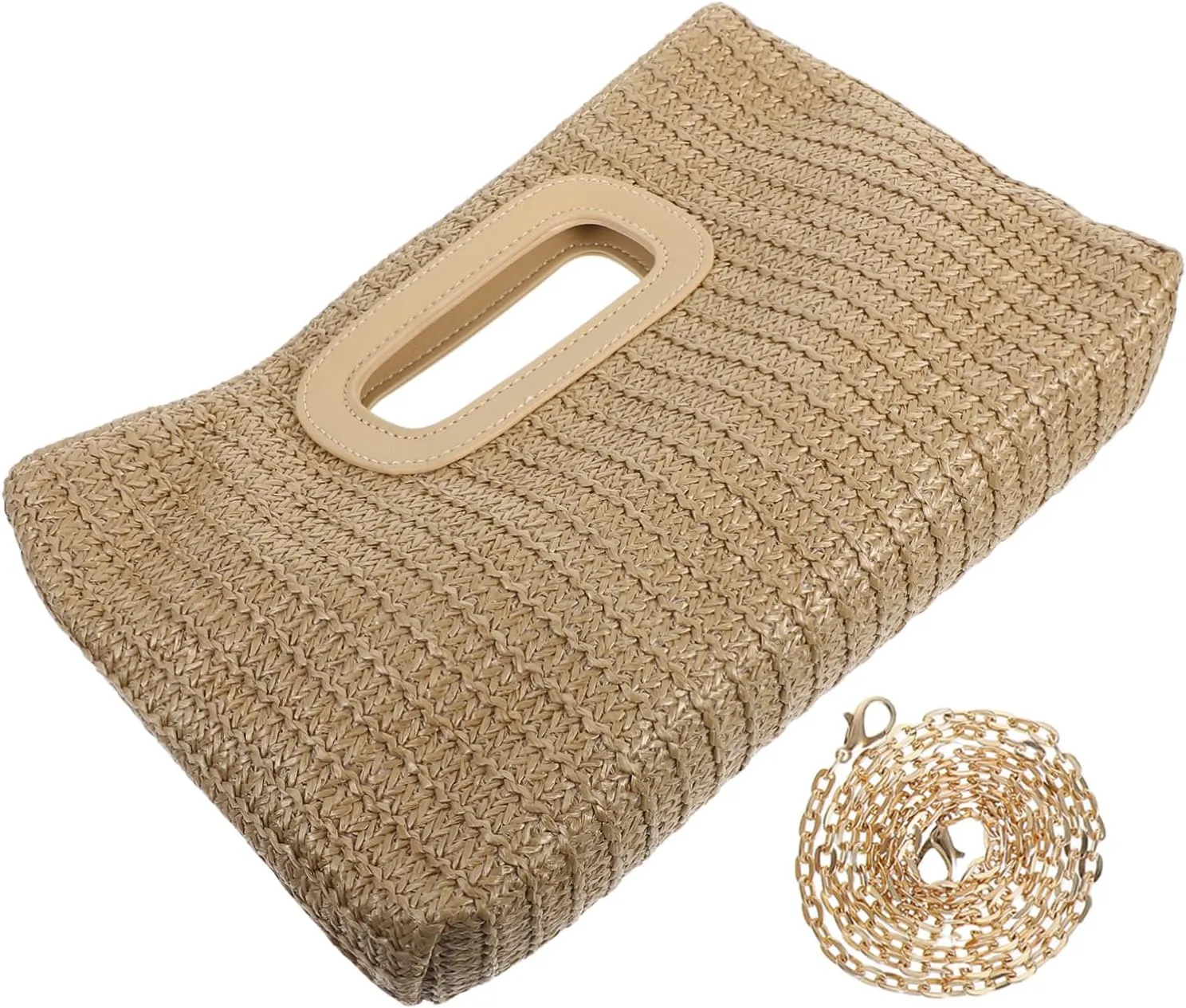 Versatile Women's Fashion Shoulder Bag Rustic Hand Purse Woven Grass for Evening Outfits