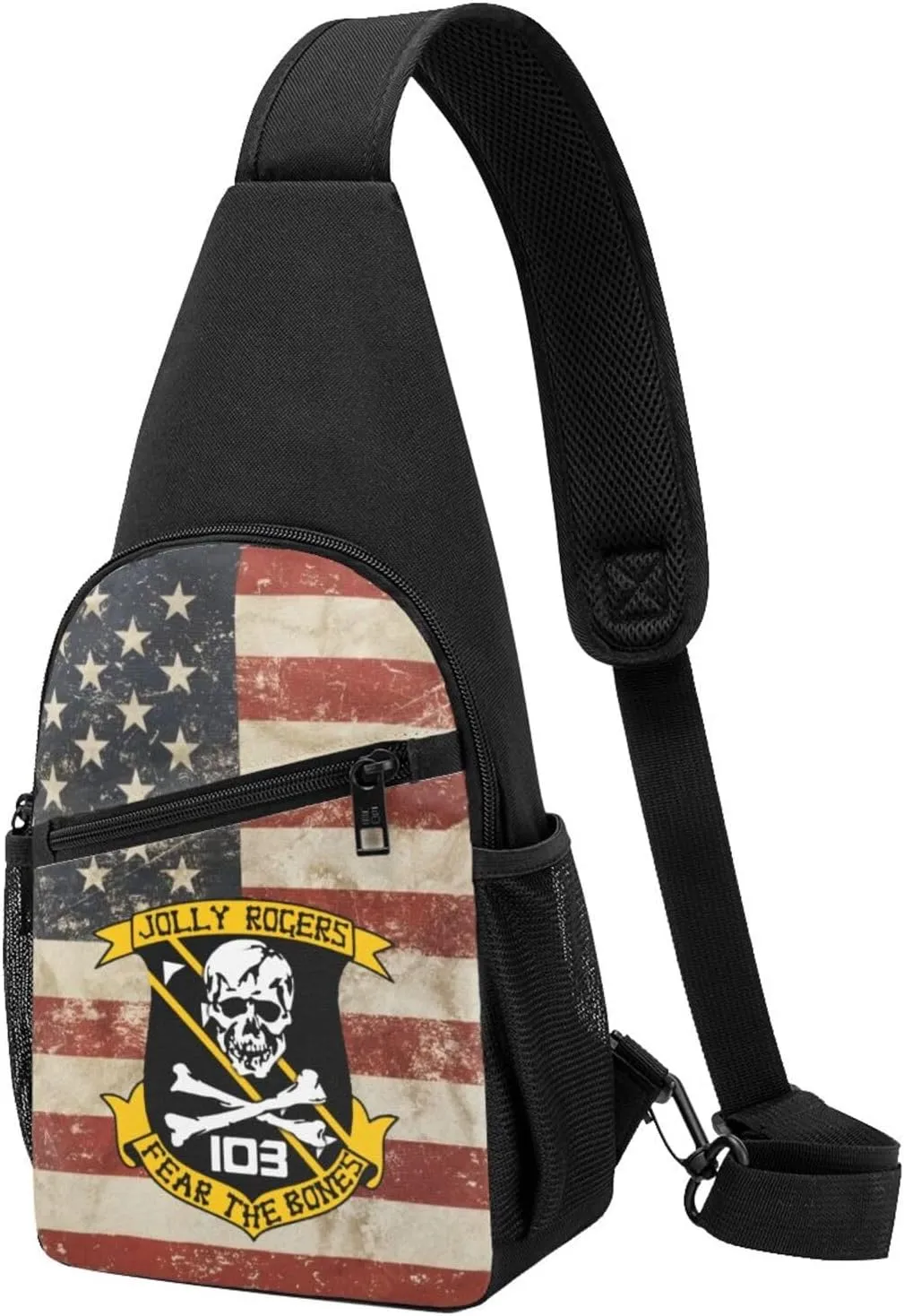 VFA-103 Fear The Bones Jolly Rogers Sling Bag Crossbody Backpack Shoulder Casual Daypack Bags for Men