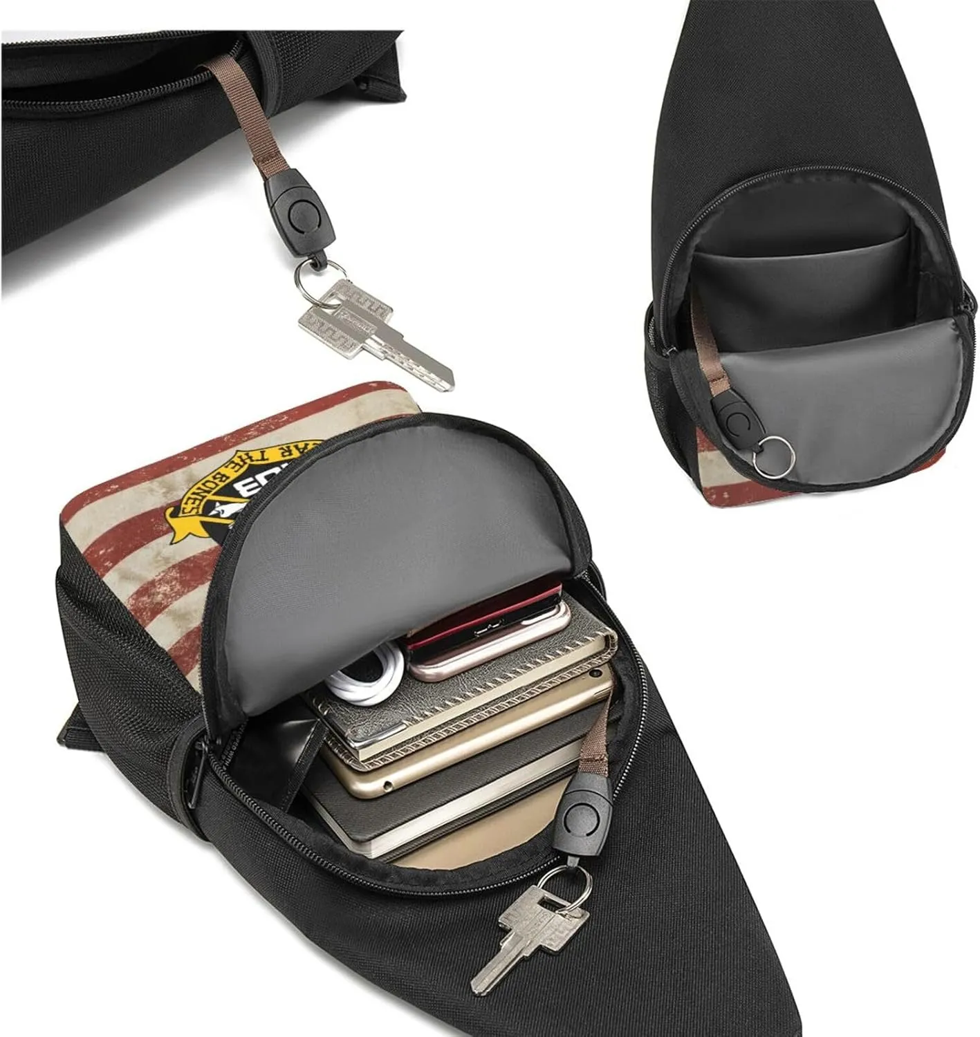 VFA-103 Fear The Bones Jolly Rogers Sling Bag Crossbody Backpack Shoulder Casual Daypack Bags for Men