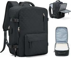 VGCUB Large Travel Backpack for Women Men, Carry on Backpack Airline Approved Gym Backpack Waterproof Business Laptop Daypack, Grayish Blackish