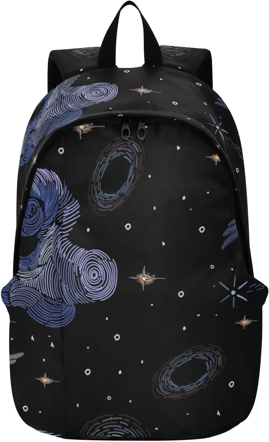 VIGTRO Mandala Flower Embroidery Swallows Casual Backpack Lightweight Laptop Backpack for Women Men, Ethnic Starry Sky Meteor Travel Work Business Bag Outdoor Daypack