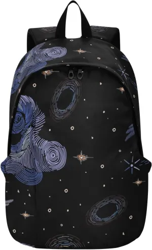 VIGTRO Mandala Flower Embroidery Swallows Casual Backpack Lightweight Laptop Backpack for Women Men, Ethnic Starry Sky Meteor Travel Work Business Bag Outdoor Daypack