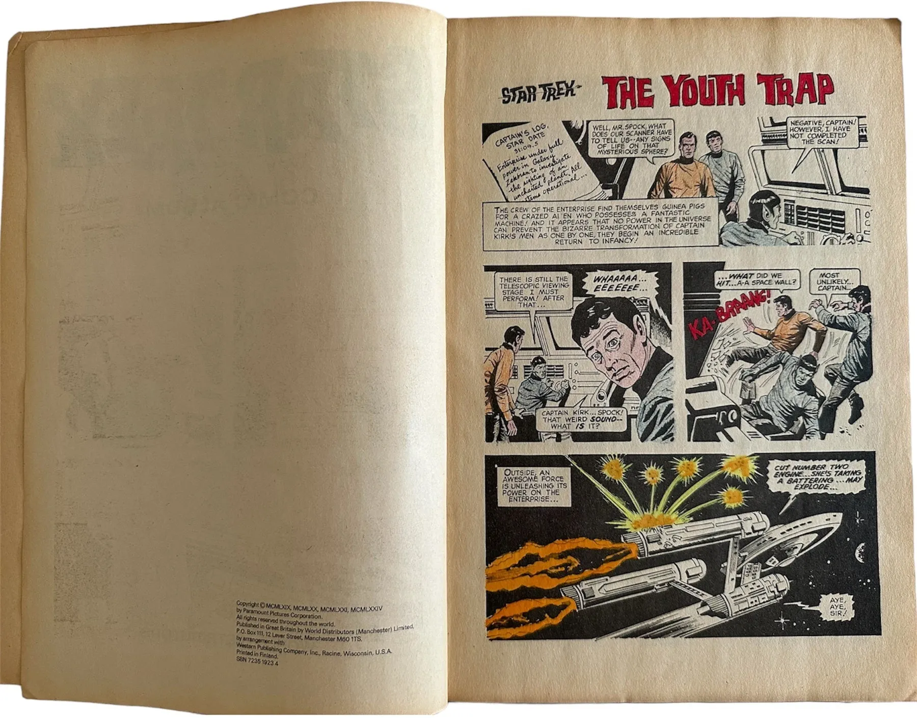 Vintage Ultra Rare 1974 Star Trek Comic Album Paperback Book