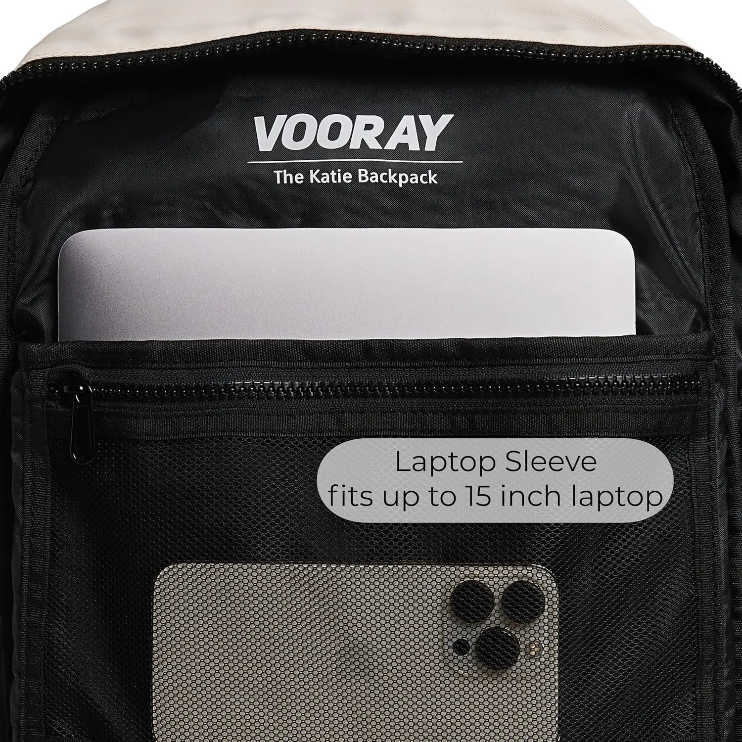 VOORAY 19L Katie Backpack, Large - Travel, Gym & Sports Backpack, Camel Color Block