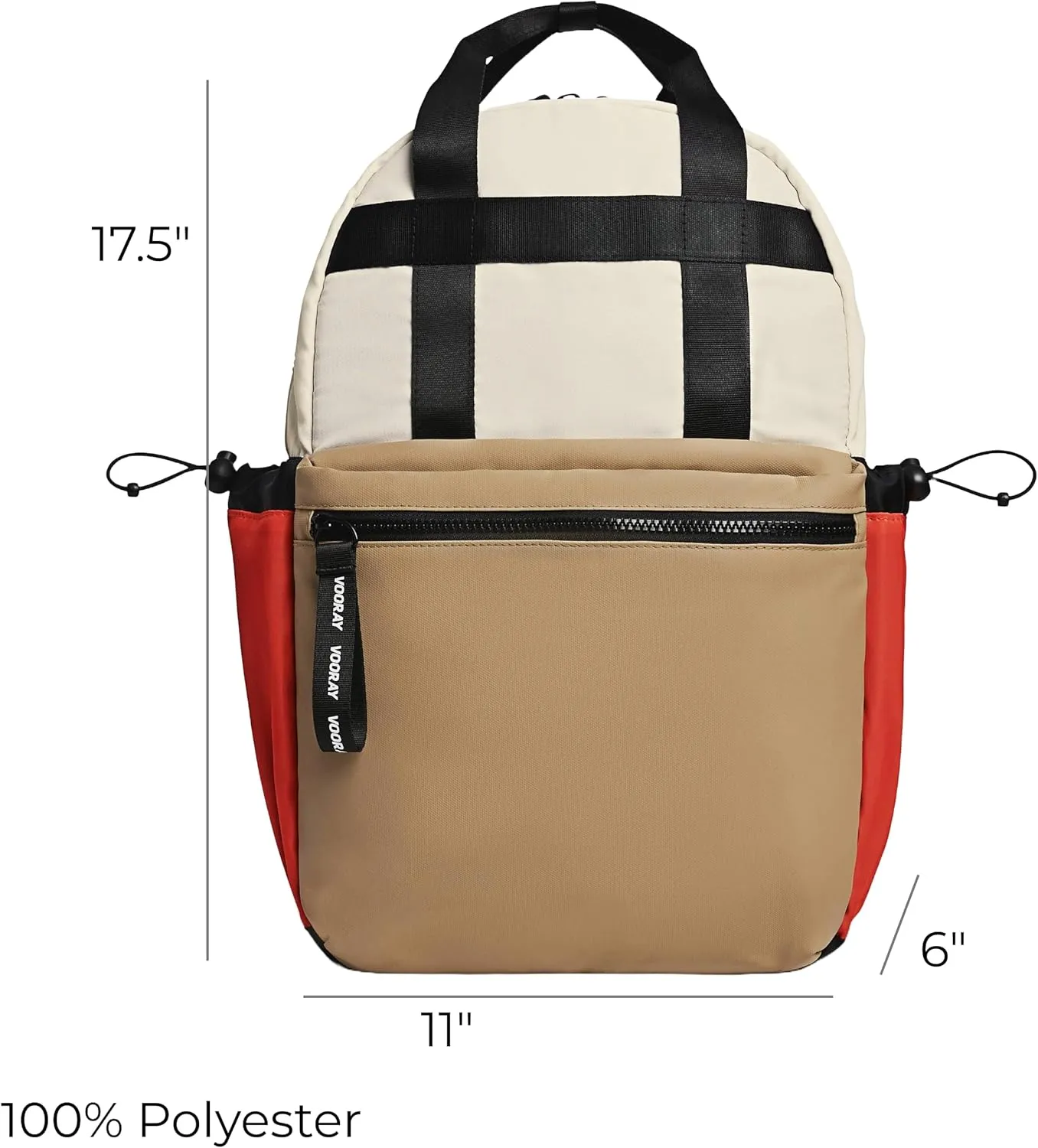VOORAY 19L Katie Backpack, Large - Travel, Gym & Sports Backpack, Camel Color Block