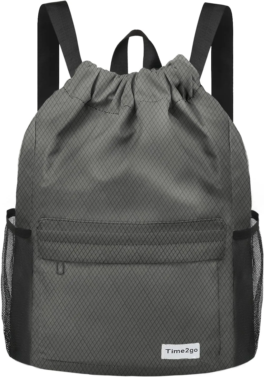 Waterproof Drawstring Backpack Sports Gym Sackpack with Mesh Pocket String Cinch Beach Bag for Men Women