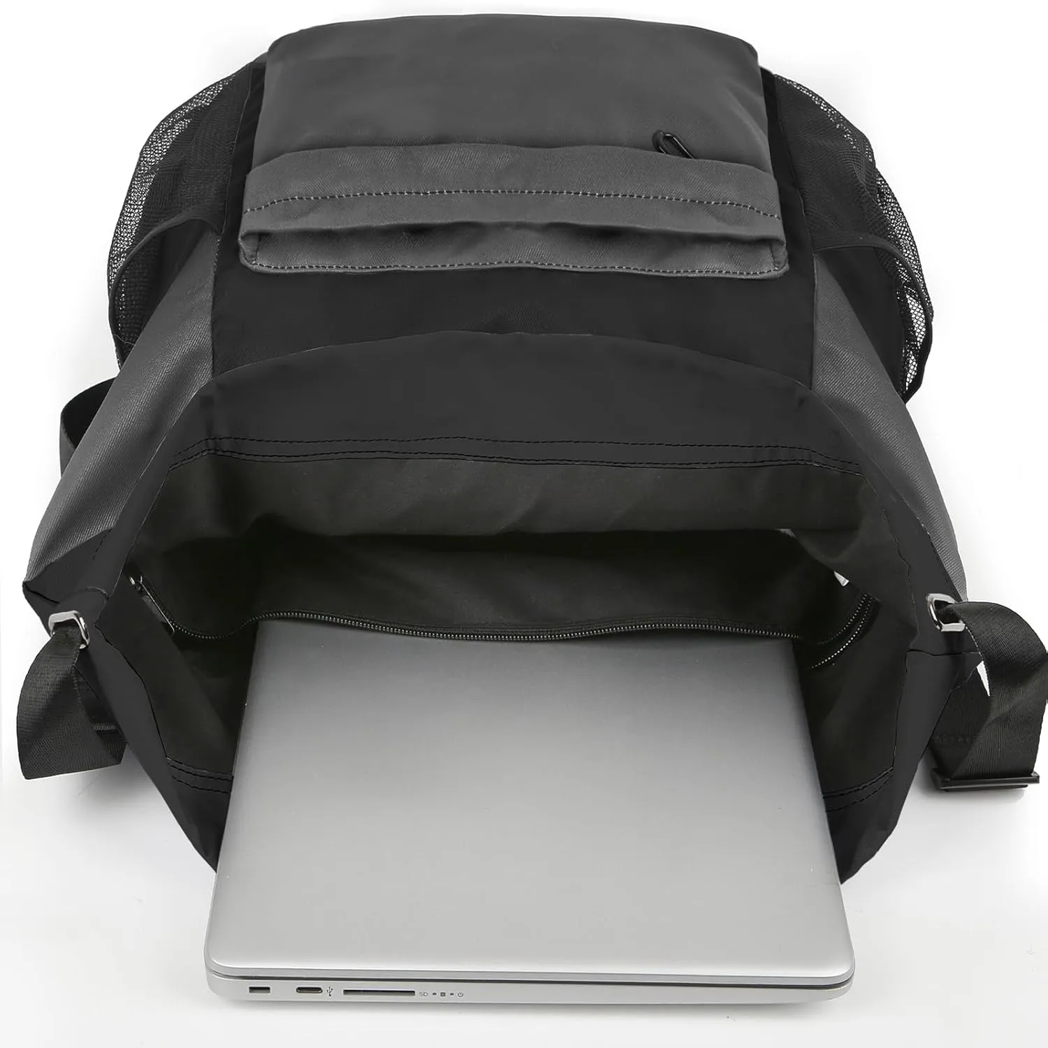 Waterproof Drawstring Backpack Sports Gym Sackpack with Mesh Pocket String Cinch Beach Bag for Men Women