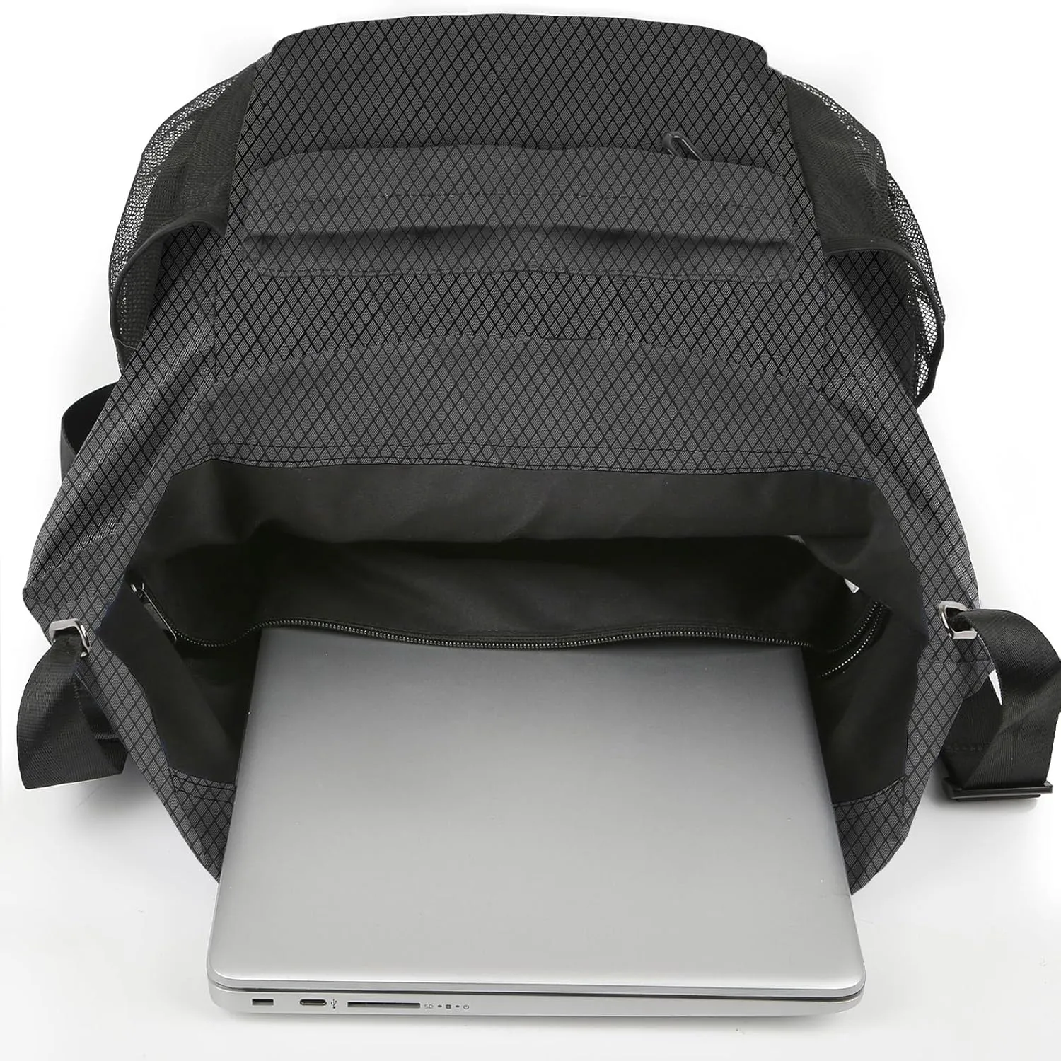 Waterproof Drawstring Backpack Sports Gym Sackpack with Mesh Pocket String Cinch Beach Bag for Men Women