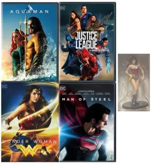 Wave Next Superhero Bolt Blast 4 Comic League DC Collection: Aquaman/ Justice League/ Wonder Woman/ Man of Steel [DVD, 2-Pack]   Bonus: Wonder Woman Collectible Action Figure Exclusive