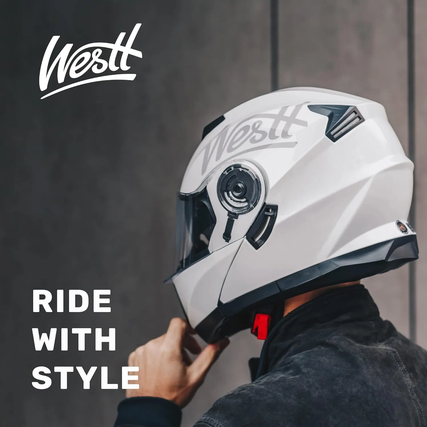 Westt Motorcycle Modular Helmets - Full Face Motorcycle Helmet with Flip up Dual Visor, DOT Approved Open Face Modular Helmets for Adults Motorcycle, Men Women Helmet for Motorbike Street Bikes ATV