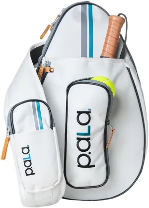 White Padel and Pickleball Bag for Men and Women Tennis Padel Sling Bag Backpack - Great for Padel, Tennis, Racquet ball, Squash & Pickeball with fence hook.