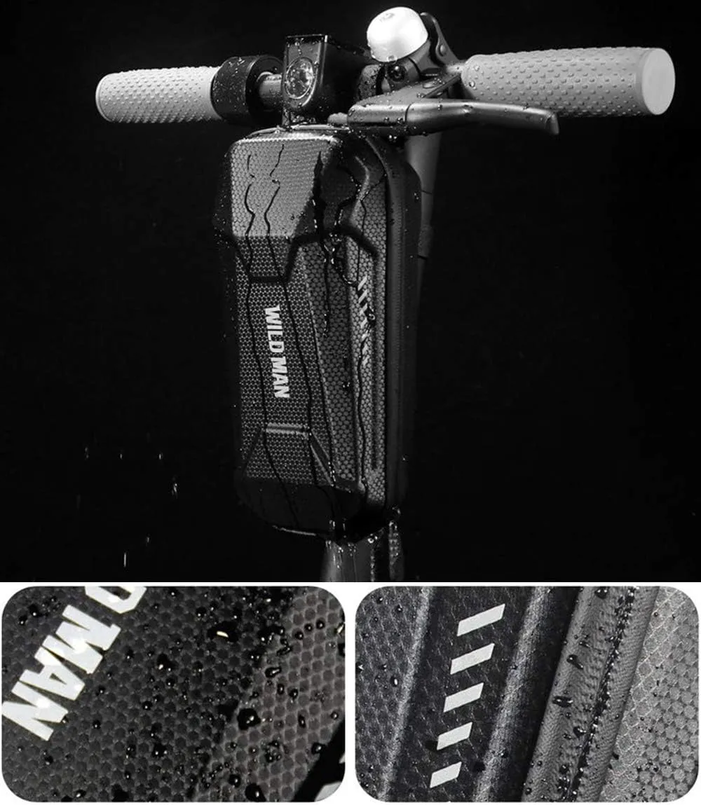 WILD MAN Hard Shell Waterproof Scooter Storage Bag for Kick Scooters Folding Bike (3L)