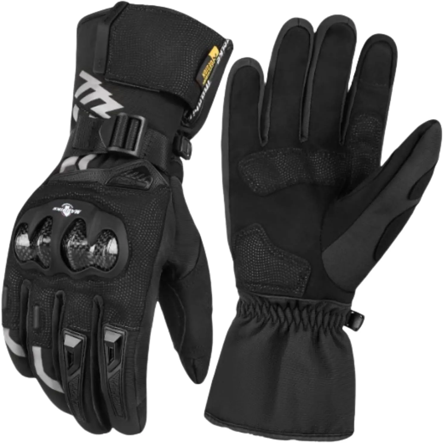 Winter Motorcycle Gloves, Touchscreen Rainproof Riding Gloves Ski Snowboard Cold Weather Warm Gloves for Men Women Adventure Touring ATV Mitts Scooter Snowmobile Cycling