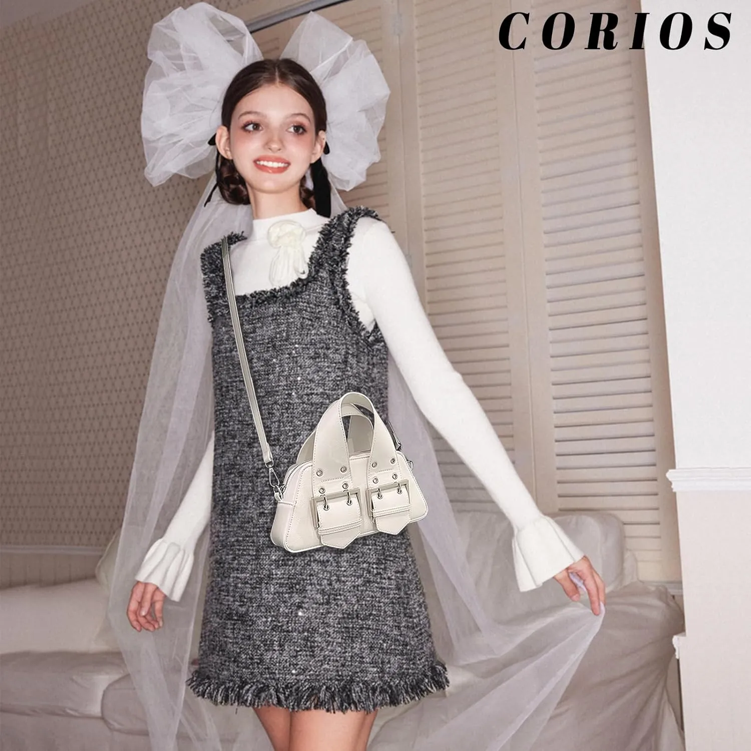 Women Fashion Crossbody Bag PU Leather Handbag Ladies Shoulder Bag Waterproof Top-handle Bag Messenger Bag