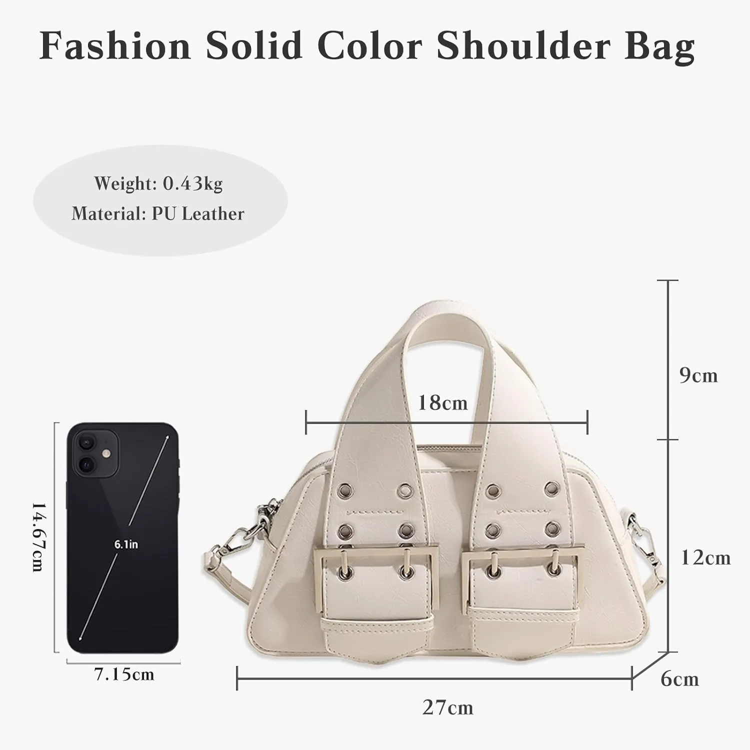 Women Fashion Crossbody Bag PU Leather Handbag Ladies Shoulder Bag Waterproof Top-handle Bag Messenger Bag