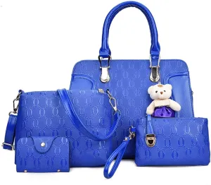 Women Fashion Handbag Tote Bag 4pcs Set Top Handle Satchel PU Shoulder Bag Purse