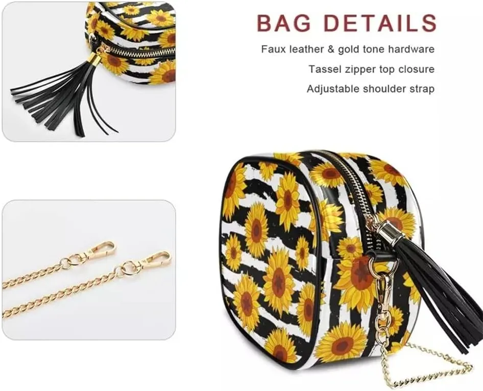 Women Handbags Fashion Korean Version Shoulder Bag Sunflower Pattern Chain Messenger Bag Sweet Woman Evening Bag