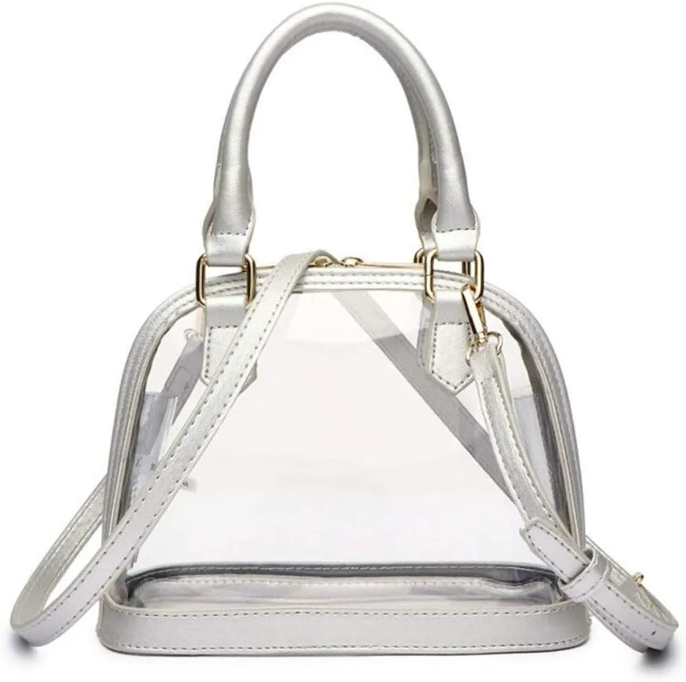 Women Jelly Transparent Shoulder Bag Tote Outdoor Ladies PVC Handbag Messenger Shoulder Bag