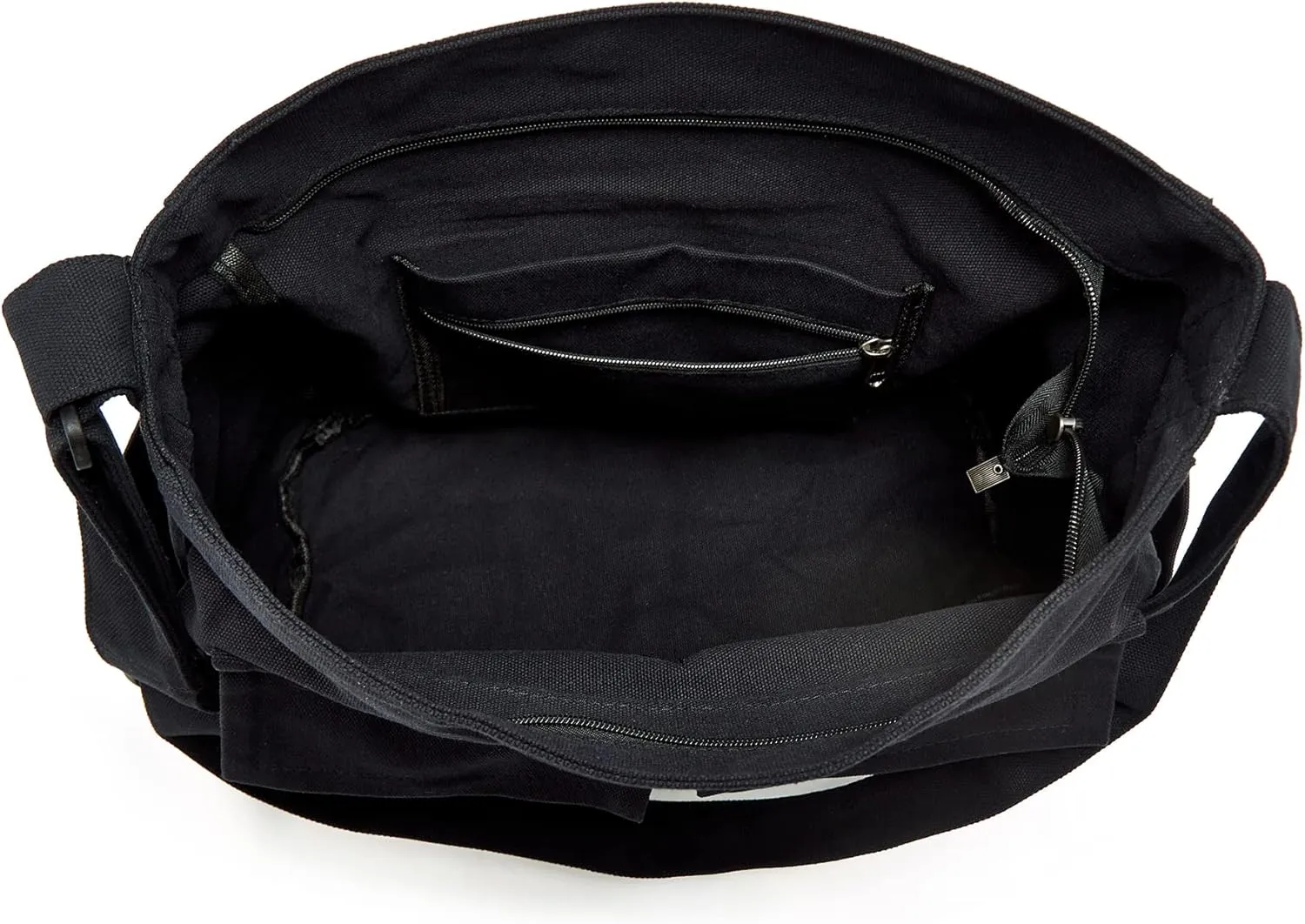 Women Men Crossbody Shoulder Bag Large Tote Bag with Multiple Pockets Canvas Messenger Tote Bag for Women and Men