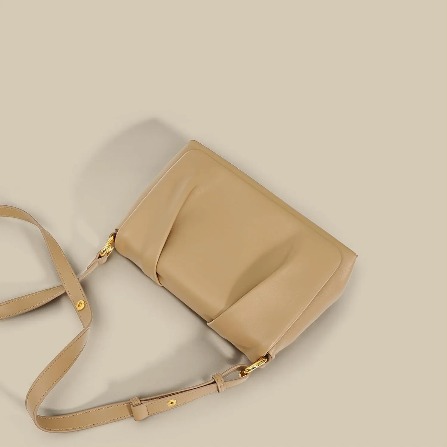Women Ruched Cloud Handbag Female Flap Underarm Shoulder Bag Messenger Bag Female Chain Shoulder Bag