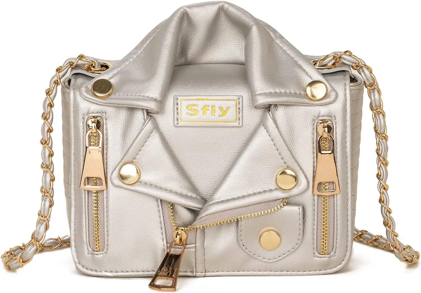 Women Satchel Chain Strap Shoulder Bag Leather Crossbody Handbags Ladies Evening Clutch Purse Unique Cute Jacket Bag