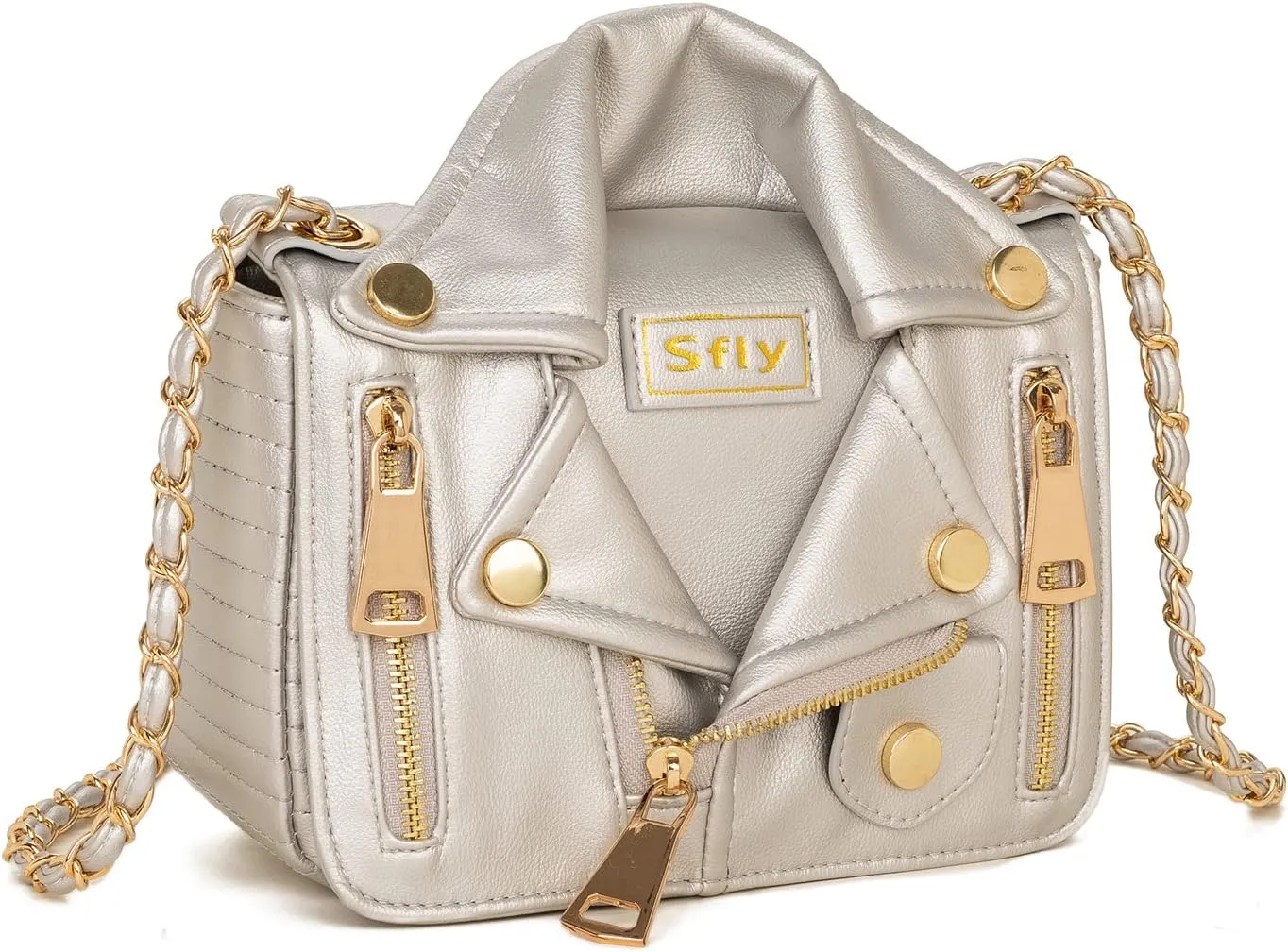 Women Satchel Chain Strap Shoulder Bag Leather Crossbody Handbags Ladies Evening Clutch Purse Unique Cute Jacket Bag