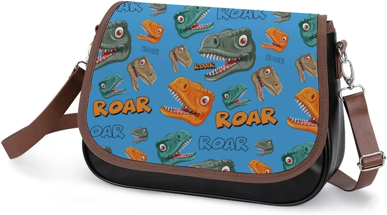 Women's Bag Crab Print Adjustable Shoulder Strap Shoulder Bag Multi-Pocket Magic Buckle Crossbody Bag