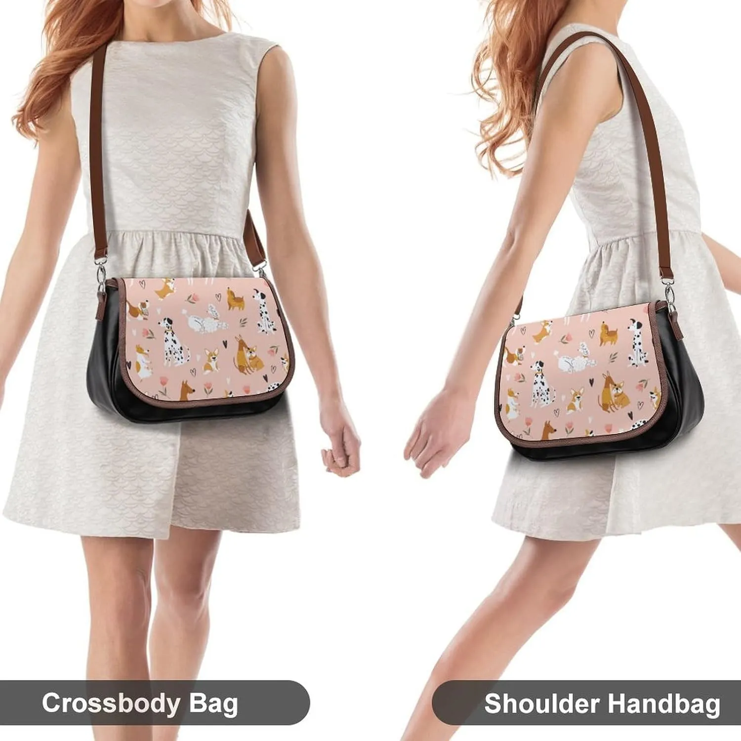Women's Bag Cute Grim Reaper Adjustable Shoulder Strap Shoulder Bag Multi-Pocket Magic Buckle Crossbody Bag