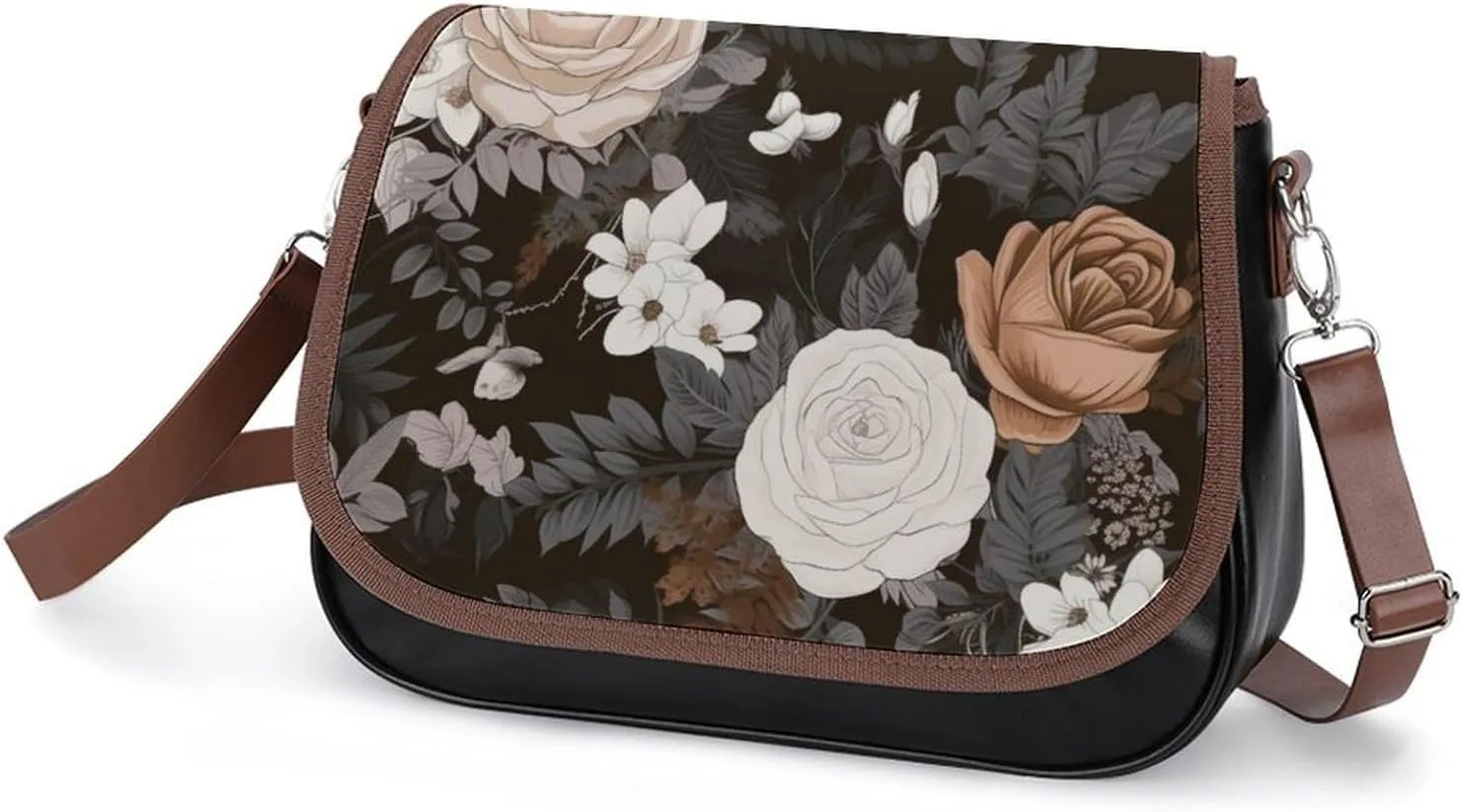 Women's Bag Pumpkin Pattern Adjustable Shoulder Strap Shoulder Bag Multi-Pocket Magic Buckle Crossbody Bag