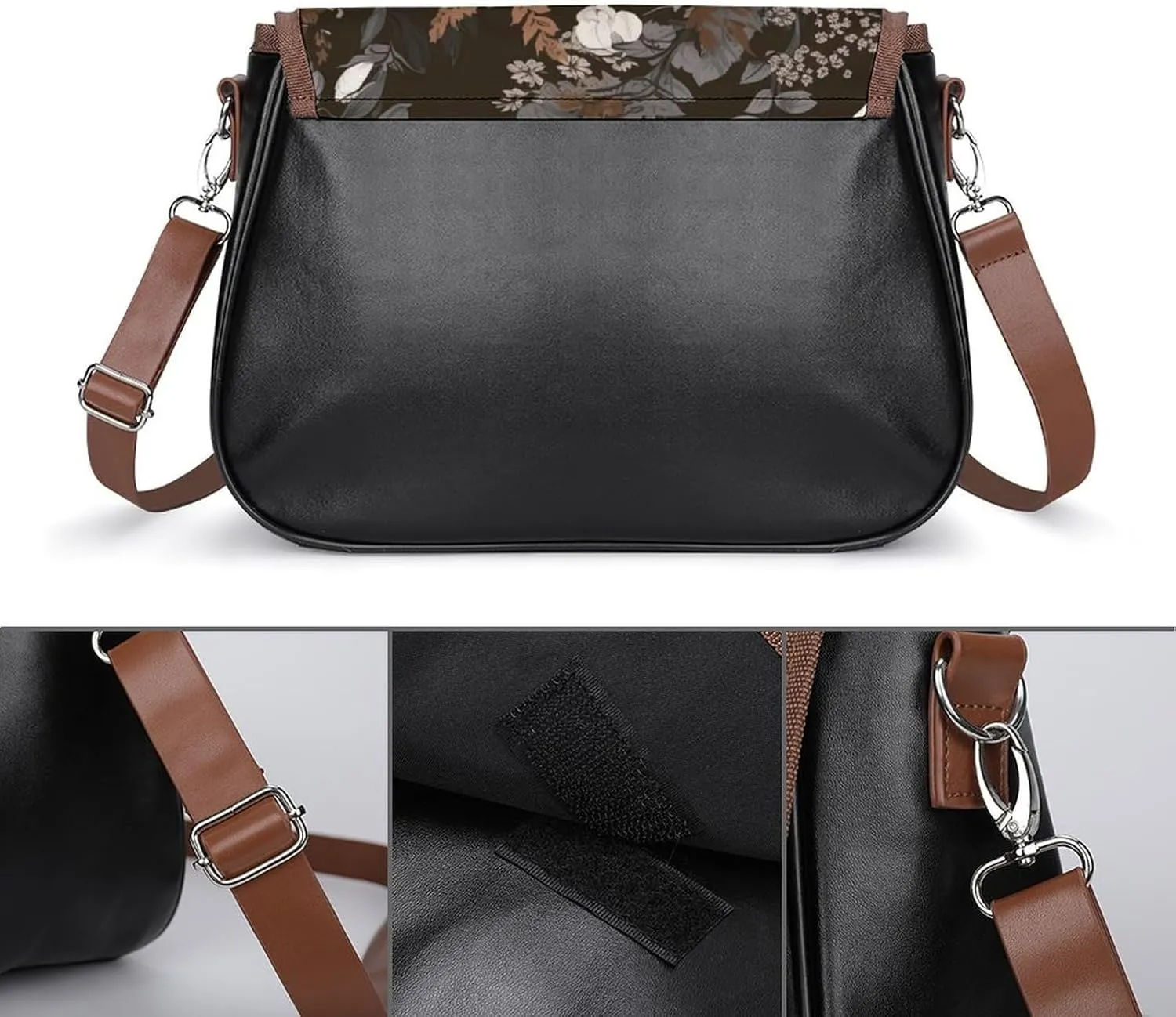 Women's Bag Pumpkin Pattern Adjustable Shoulder Strap Shoulder Bag Multi-Pocket Magic Buckle Crossbody Bag
