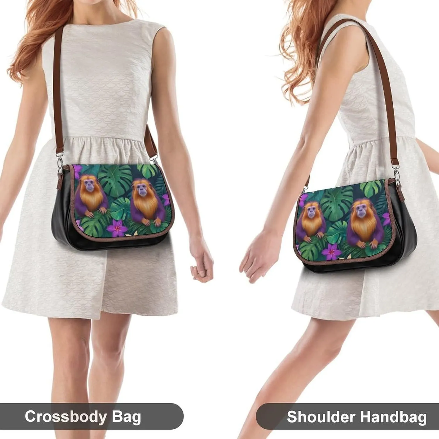 Women's Bag Pumpkin Pattern Adjustable Shoulder Strap Shoulder Bag Multi-Pocket Magic Buckle Crossbody Bag