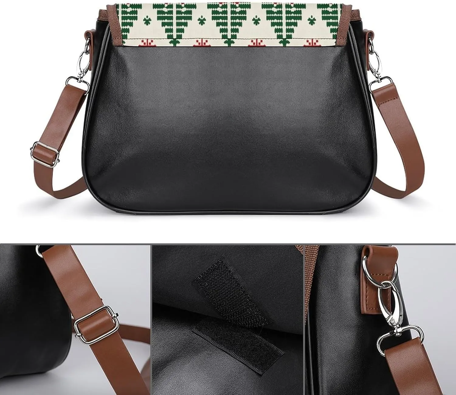 Women's Bag Pumpkin Pattern Adjustable Shoulder Strap Shoulder Bag Multi-Pocket Magic Buckle Crossbody Bag