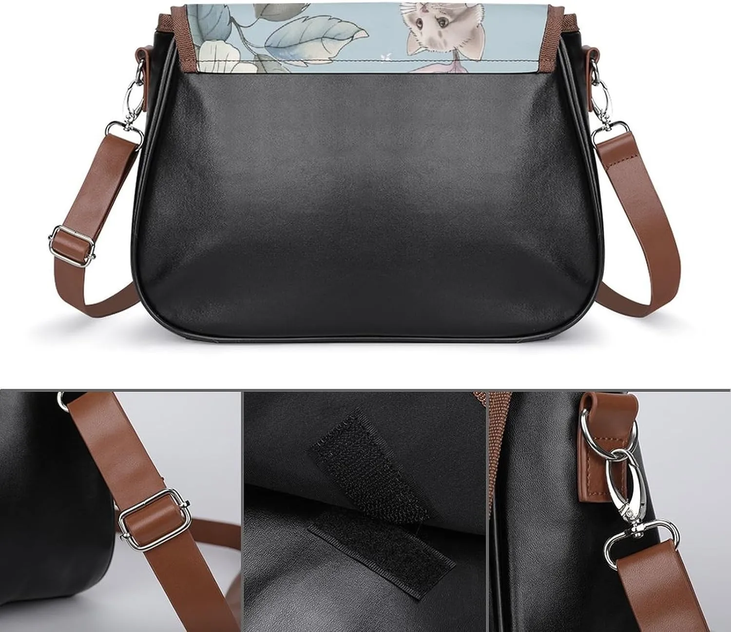 Women's Bag Pumpkin Pattern Adjustable Shoulder Strap Shoulder Bag Multi-Pocket Magic Buckle Crossbody Bag