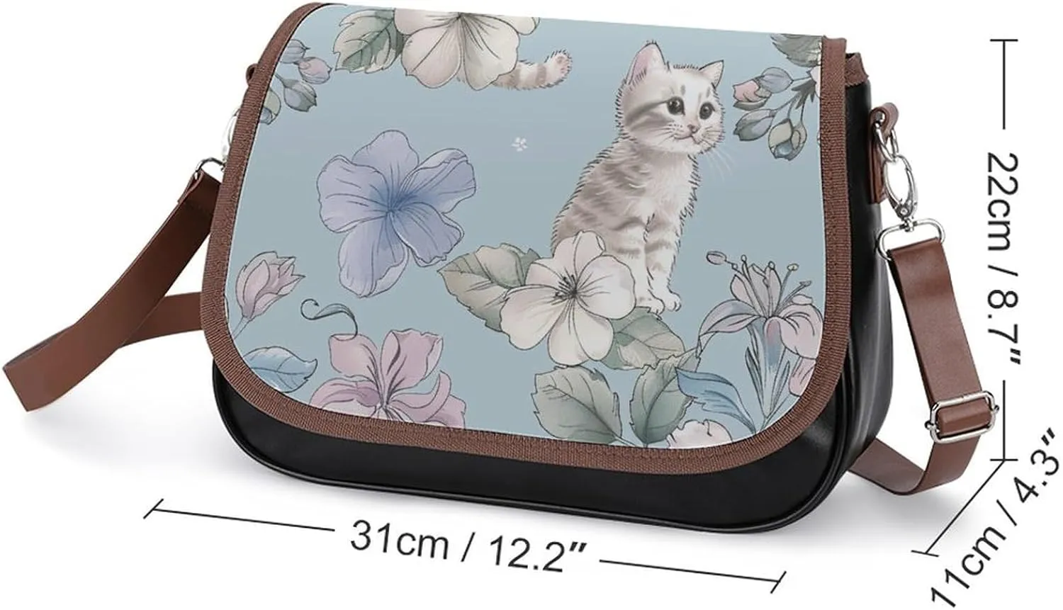 Women's Bag Pumpkin Pattern Adjustable Shoulder Strap Shoulder Bag Multi-Pocket Magic Buckle Crossbody Bag