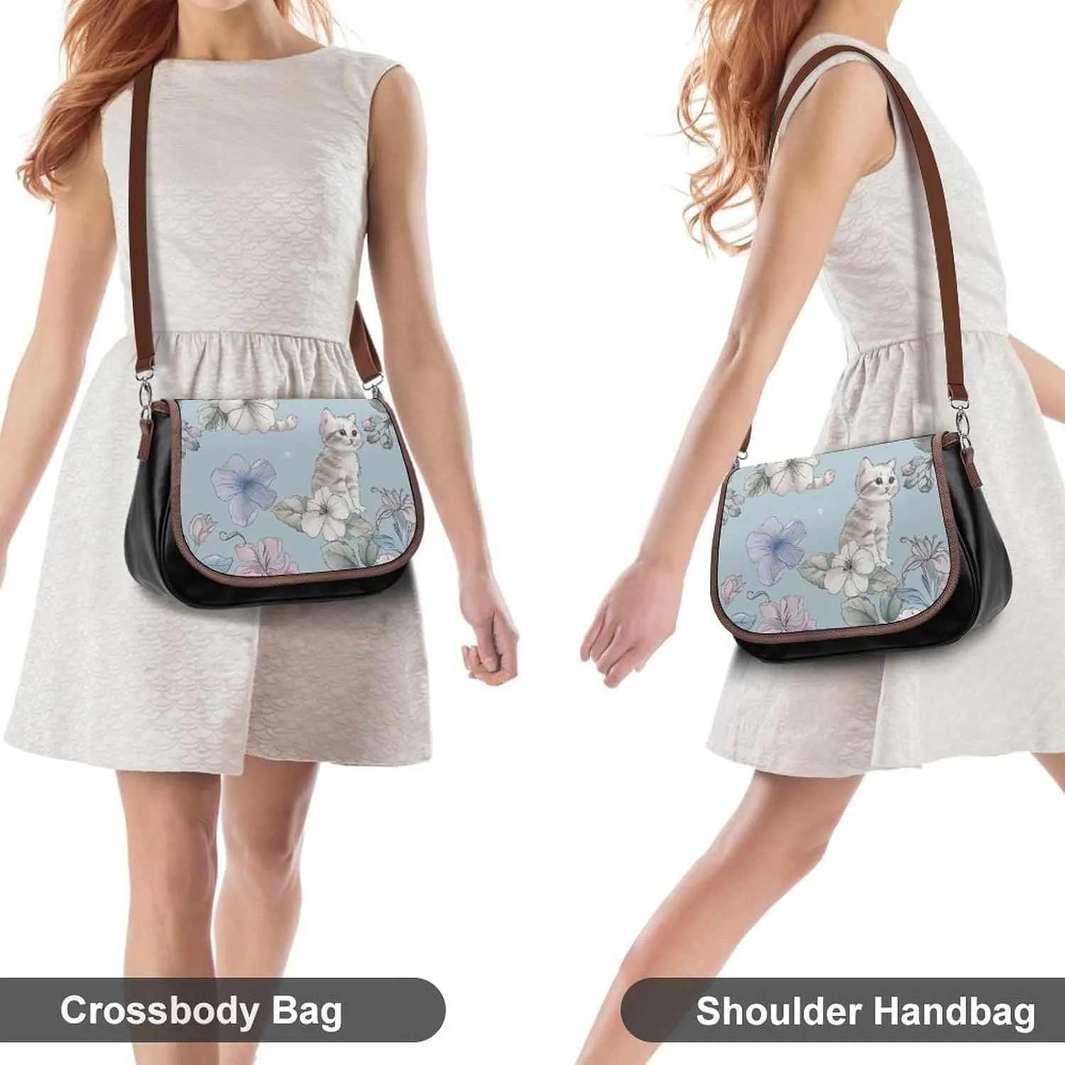 Women's Bag Pumpkin Pattern Adjustable Shoulder Strap Shoulder Bag Multi-Pocket Magic Buckle Crossbody Bag
